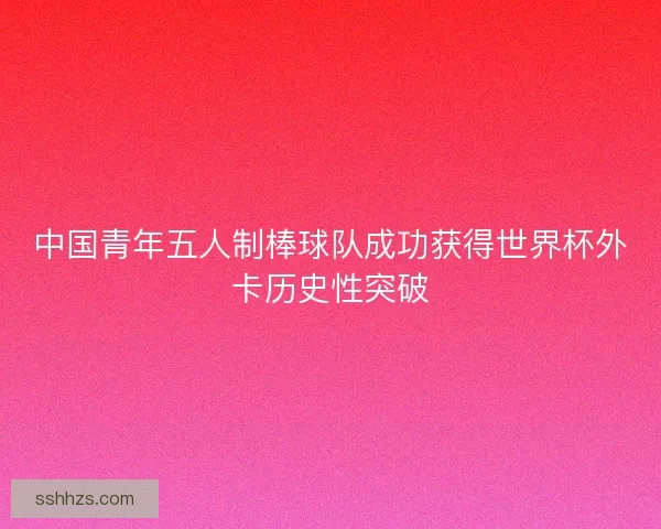 中国青年五人制棒球队成功获得世界杯外卡历史性突破